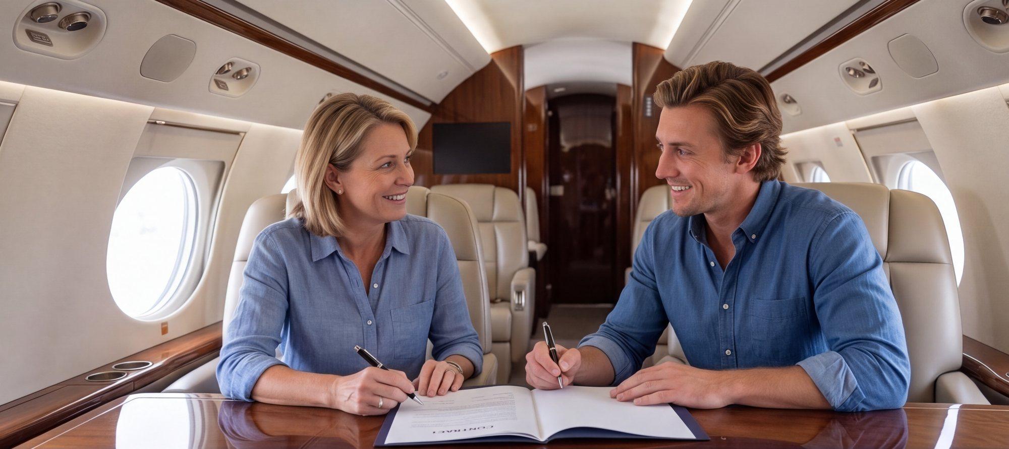 Tyler Hults reviewing an agreement with a client